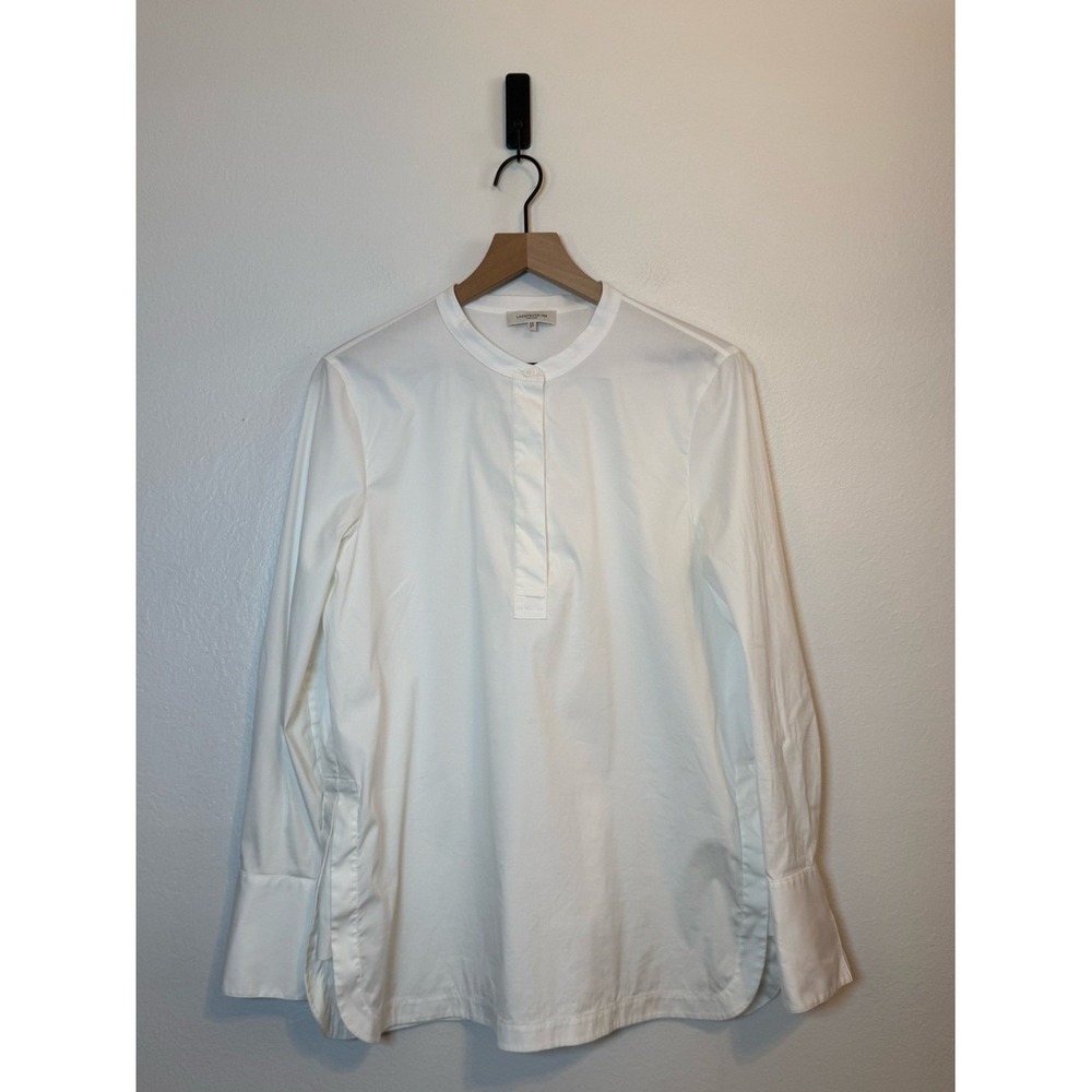 Lafayette 148 Cotton Blend Popover Top